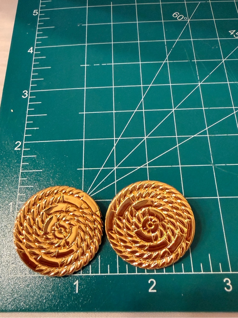 Monet Vintage Gold Spiral Rope Button Earrings - Women Jewelry